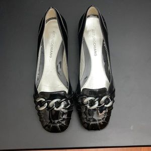 Arturo Chiang black patent leather loafers. Size 6